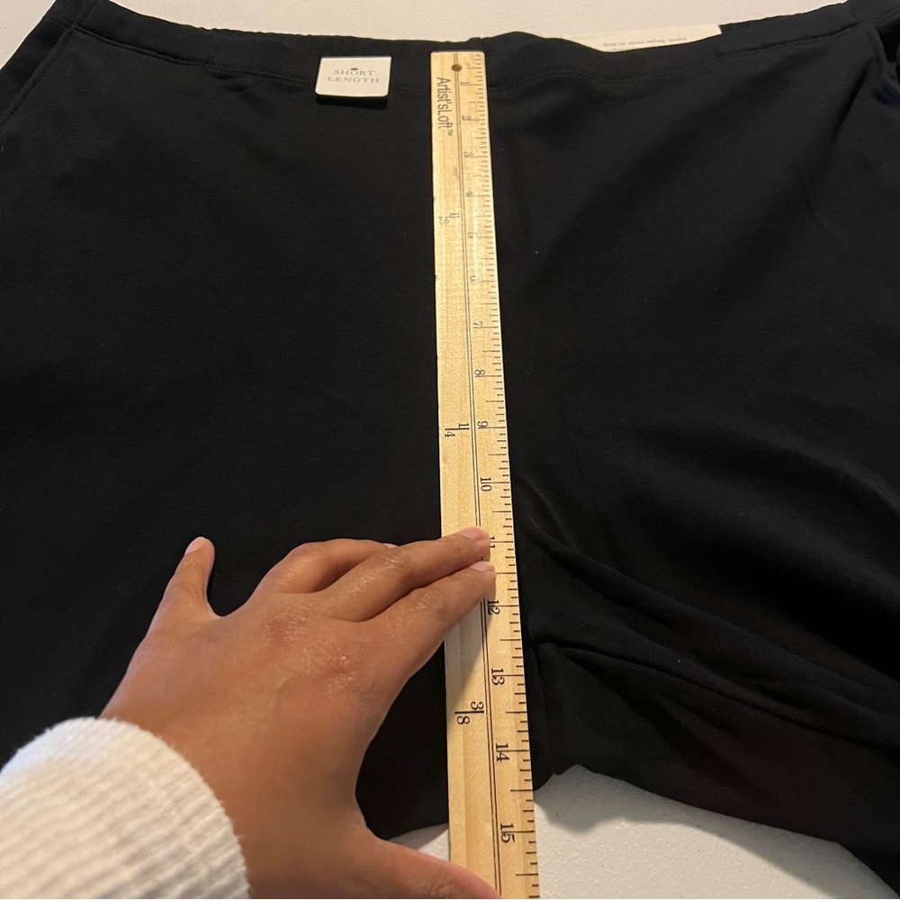 Croft & Barrow Black Stretch Cotton Pull-On Straight Leg Pants Pockets XL Short - Picture 2 of 12